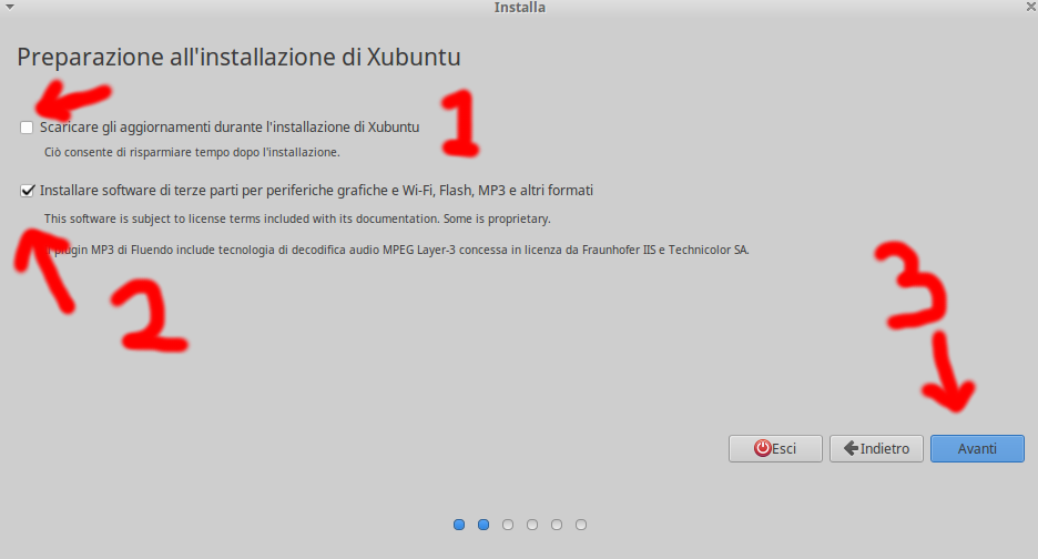 Installazione Xubuntu scelta terze parti